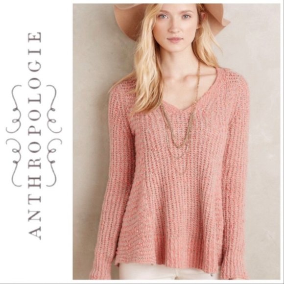 ANTHROPOLOGIE Moth Zipped Pullover Pink Sweater EUC sz M - Picture 8 of 8